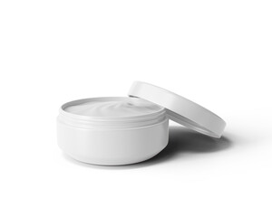 Plastic Cosmetic Cream Jar with transparent background.