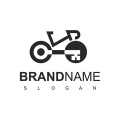 Bike Key Logo Design Template