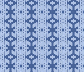 Japanese Hexagon Net Vector Seamless Pattern