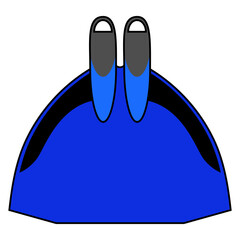 Freediving monofin pictogram vector illustration.