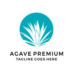 Agave plant logo design vector illustration