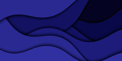 Wavy paper layers cutout with shadow effect. Abstract 3d paper cut illustration.