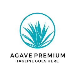 Flat agave plant logo design vector illustration
