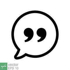 Obraz premium Opinion icon. Simple flat style. Feedback, request, quotation, comment, quote in bubble speech, communication concept. Outline, line vector illustration isolated on white background. EPS 10.