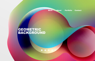 Abstract liquid background for your landing page design. Web page for website or mobile app wallpaper