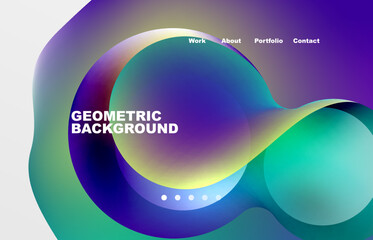 Abstract liquid background for your landing page design. Web page for website or mobile app wallpaper