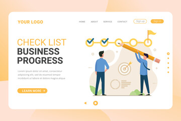 Checklist business project landing page template
