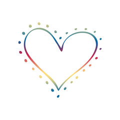 Vector doodle collection of cute rainbow hearts. Hand drawn illustrations for design on theme of Valentine's Day, love, wedding, feelings, relationships