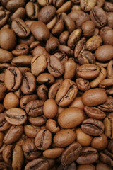 Close up of coffee beans for background                                