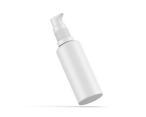 Blank cosmetic container bottle with pump for branding and mock up, 3d render illustration.