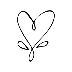 Simple vector doodle heart. Abstract illustration for design. Element for creating patterns, postcards, sublimations, decor. Valentine's day, love, wedding, relationship