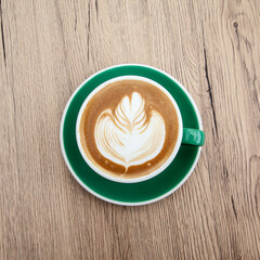 A cup of hot cappuccino 