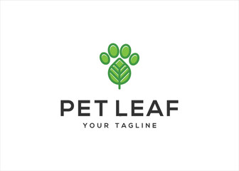 pet leaf logo design vector template