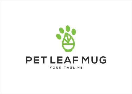 pet leaf logo design vector template