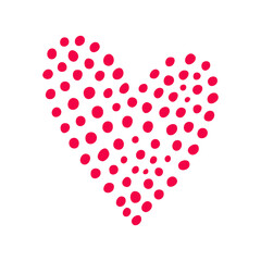 Simple red vector doodle heart. Abstract illustration for design. Element for creating patterns, postcards, sublimations, decor. Valentine's day, love, wedding, relationship