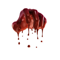 Halloween concept, Hand with blood dripping, 3d rendering - obrazy, fototapety, plakaty