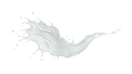 Selbstklebende Fototapeten White milk splash isolated on background, Yogurt splash, Include clipping pat, 3d rendering. © onimate