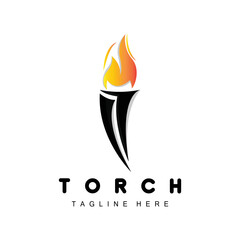 Torch Logo, Fire Design, Letter Logo, Product Brand Icon