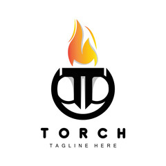 Torch Logo, Fire Design, Letter Logo, Product Brand Icon