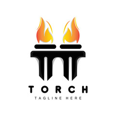 Torch Logo, Fire Design, Letter Logo, Product Brand Icon