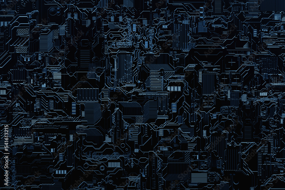Poster 3d illustration of a pattern in the form of a metal, technological plating of a spaceship or a robot