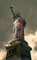 Fototapeta premium statue of liberty at night