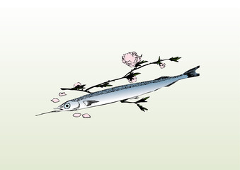 針魚,サヨリ,さより,鮑,あわび,アワビ,刺身,食材,食べ物,シーフード,居酒屋,飲食,飲食店,寿司,Abalone, Sashimi, Ingredients, Food, Seafood, Izakaya, Restaurant, Restaurant, Sushi,Halfbeak,浮世絵,錦絵,日本画,ukiyoe,nihonga