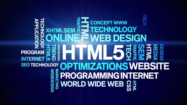HTML5 animated tag word cloud;text design animation kinetic typography seamless loop.