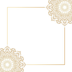 Gold mandala frame background template Free Vector