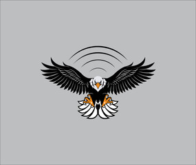 American Bald eagle flight vector illustration.