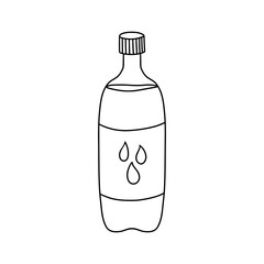 Doodle-style water bottle. Isolated on a white background. Vector illustration.