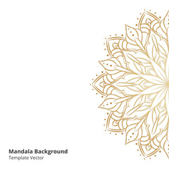 Gold mandala background template Free Vector