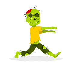Cartoon Zombie. Happy Halloween graphic design. Vector illustration