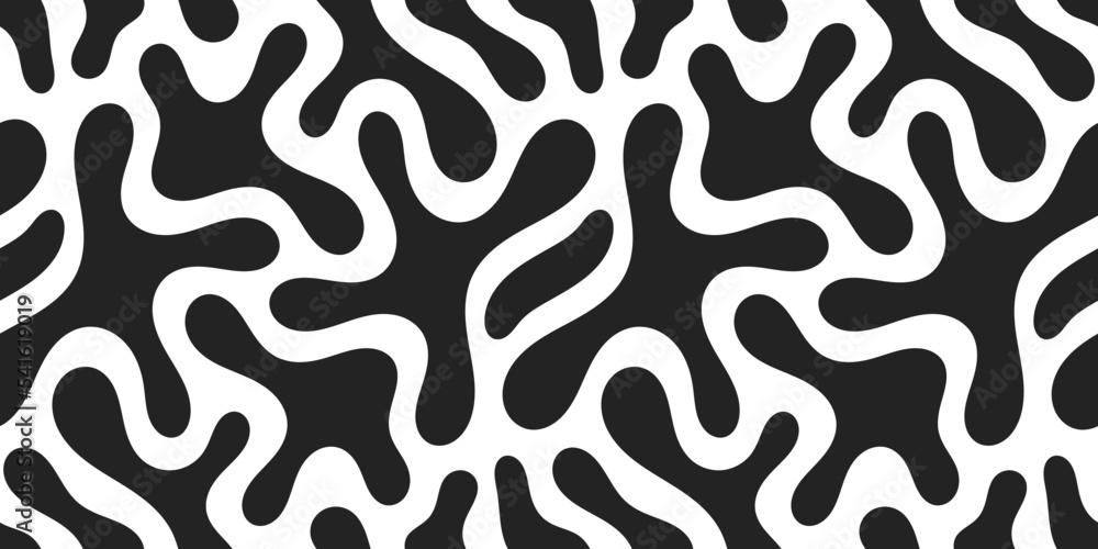Poster abstract fluid liquid shape seamless pattern. flow shapes background.