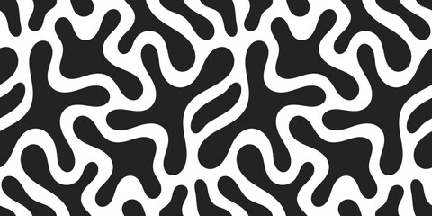 Abstract fluid liquid shape seamless pattern. Flow shapes background.
