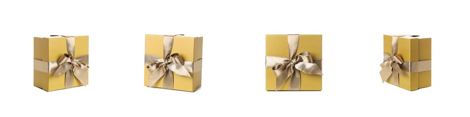 Set of gift boxes, isolated on white background
