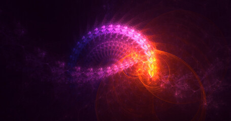 3D rendering abstract colorful fractal light background