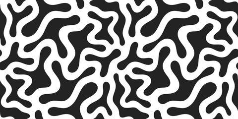 Abstract fluid liquid shape seamless pattern. Flow shapes background.
