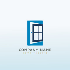 Glass and house vector logo design