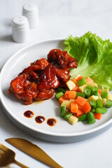 grilled chicken with vegetables 