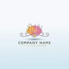 flower vase vector logo design