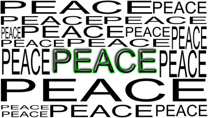green word peace wordcloud background