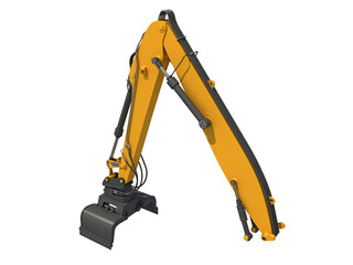 Backhoe Loader Attachment heavy construction machinery 3D rendering on white background