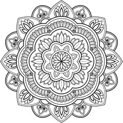 Mandala art draws hand patterns for Art on the wall. Coloring book Lace pattern The tattoo. Design for a wallpaper Paint shirt and tile Stencil Sticker Design Decorative ornament in ethnic