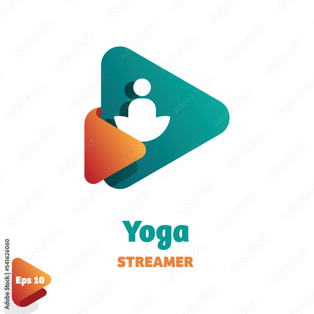 Wall mural yoga streamer logo