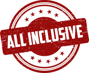 all inclusive. stamp. sticker. seal. round grunge vintage ribbon all inclusive sign