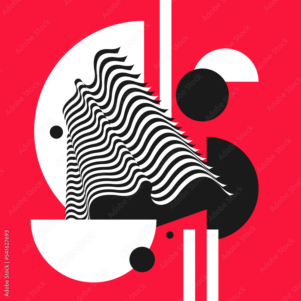 Poster a composition with geometric and amorphous shapes. abstract background for design. trendy stylish gr