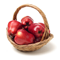 Red apples isolated on white background