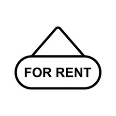 hanging sign with text for rent icon vector