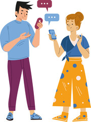 People mobile chatting